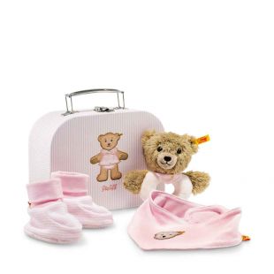 Steiff 'Sleep Well' pink baby comforter teddy bear in gift box EAN 239533 
